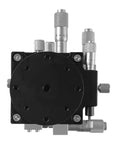 Top view of LT60-LM Four Axis Manual Linear Positioning Stage With XYZR precision showing compact 60x60mm table and controls