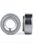 M3 Self Clinching Nuts 200 Piece Pack Featuring Bulletproof Serrated Grip For Zero Loosening And Rock Solid Stability Quick Press In Installation For Server Racks And Heavy Machinery Hardware, close-up view showing threaded insert details.