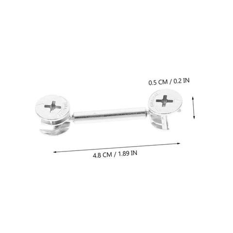 20 Sets Furniture Connecting Cam Fittings Kit Connectors Dowels For Cabinets, Easy Installation, shown with dimensions.
