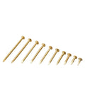 Antique Brass Furniture Miniature Nails Round Head Pack Of 100 In 8 To 12 mm Size Range With 12 By 1.5 mm And 15 By 3 mm For Wood Restoration