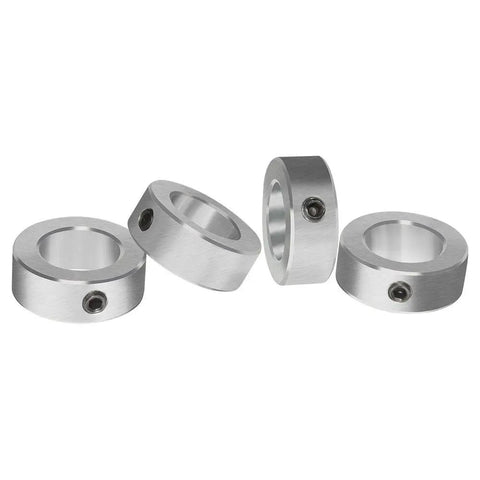 3/8 Inch Bore Solid Steel Shaft Collars Zinc Plated 4 Pack With 3/4 Inch Outer Diameter And 3/8 Inch Width Includes 1/4-20 Set Screws