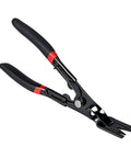 Heavy Duty Carbon Steel Panel Clip Pliers For Automotive Door Trim And Upholstery Removal with red and black rubber grips.