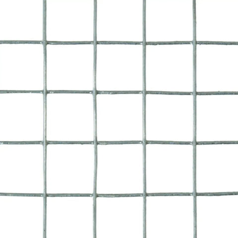 Close-up of quarter inch mesh welded wire fence for garden protection and small animal barriers, 23 gauge galvanized steel.