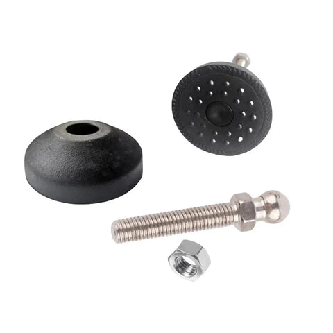 Universal Adjustable Furniture Leveling Feet Pad Mount Kit With Heavy Duty Swivel Base and Articulating Pads components on white background.