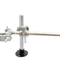 Badass Welding Torch Holder Support Rack With 13 Inch Cross Arm And Vertical Post For Mig Tig positioner with aluminum frame and copper details.