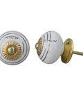 100 Piece Striped Ceramic White Drawer Knobs For Kitchen Cabinets And Dressers Hella Heavy Duty Cabinet Handles Rust Proof, detailed view.