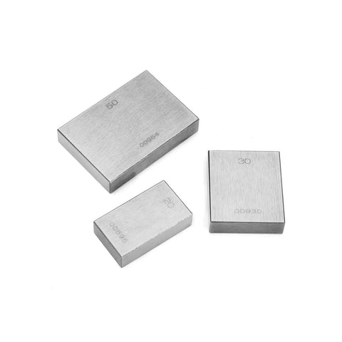 Heavy Duty 87 Piece Hss Gauge Block Set 0.5 To 100 Mm Range Dead On.001mm Calibration showing three steel gauge blocks.