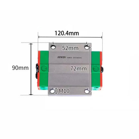 HGW30HC Linear Block Carriage Guide Rail Set For CNC Machines with dimensions 90mm x 120.4mm, top view