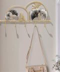 Heavy Duty Wall Mounted Coat Rack Hella Sturdy Iron Double Hooks For Entryway Mudroom Bathroom Rust Proof Finish No Fuss Setup Organizer For Coats Jackets Bags And Umbrella Daily Drivers with decorative design and bag hanging.