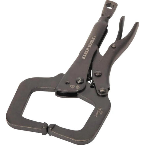 6 Inch C Clamp Locking Pliers With Standard Jaws And Intuitive Thumb Knob For Home Shop And Woodworking Projects, Heavy Duty Grip