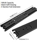 Heavy Duty 18 Inch Full Extension Drawer Slides With Ball Bearing Smooth Glide Built To Haul 100 Lb Loads No Sag Bracket