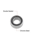 Deep Groove Ball Bearing 7mm Inner Diameter 14mm Outer Diameter 5mm Width Heavy Duty Double Sealed Chrome Steel Z2 Low Noise ABEC 1 P0