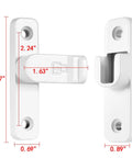 Heavy Duty White Zinc Alloy Barn Door Latch Hardware For Sliding Wooden Doors showing dimensions of parts in white finish