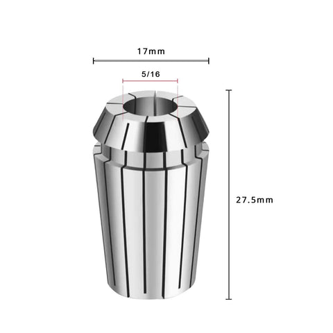 ER16 Spring Collet Set 1 Eighth Inch 1 Quarter Inch 5 Sixteenths Inch 3 Eighths Inch Beefy Grip High Precision For CNC Milling