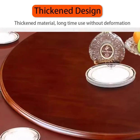 Big Shot Wooden Lazy Susan Serving Tray Smooth Operator Turntable On Dining Table with thickened design surface and plates