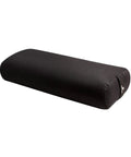 Beefy Rectangular Yoga Bolster For Deep Restorative Poses Ultra Firm Foam Core With Cotton Cover Handmade In The USA Black 25 In By 11 In By 5 In 5 Lb Restorative Pillow You Can Count On, black rectangular yoga bolster on white background