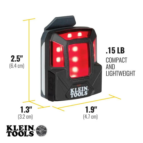 Rechargeable Safety Light With Magnet For Hard Hats And Helmets Red LED, dimensions 2.5x1.3x1.9 inches, compact and lightweight