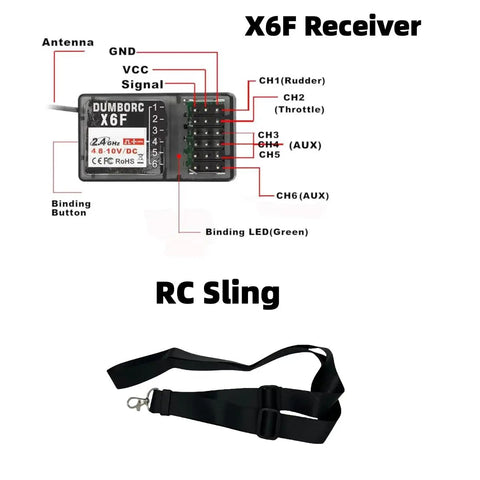 X6F receiver and RC Sling from 2.4GHz RC Car Transmitter And Receiver Set 4 Channel Remote for cars boats tanks