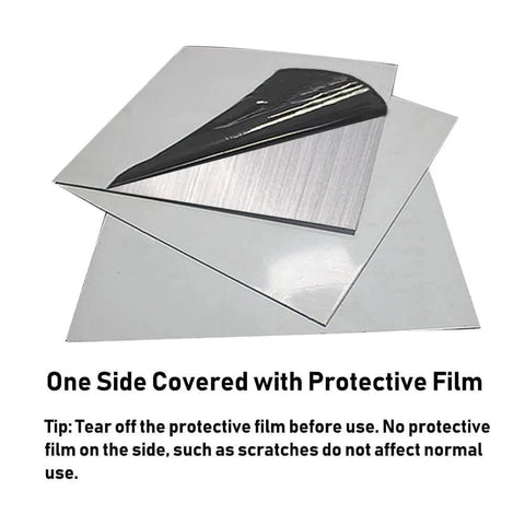 304 Stainless Steel Sheet 28 Gauge 0.02 Inch Thick By 4 Inch Wide 4 Inch Long Brushed Finish Metal Strip Plate with protective film