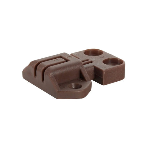 Hardcore Table Alignment Lock And Strike Kit Brown Shade 10 Pack Heavy Duty cabinet locking hardware side view in brown shade.