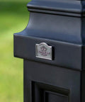 Atherton Mail Post For Side And Undermount Mailboxes, No-Fuss Install, Onyx Black Finish, close-up detail view.