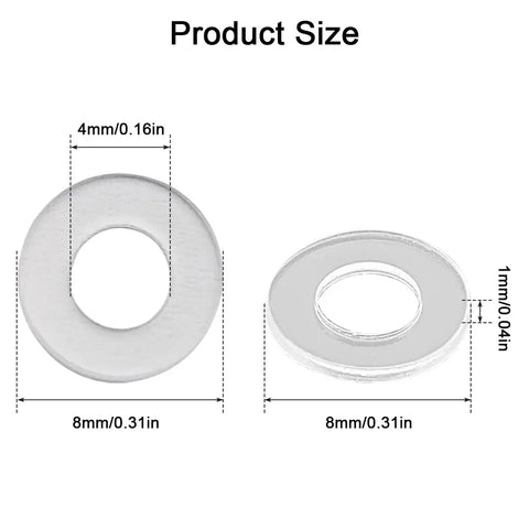 50 Pack M4 Nylon Clear Flat Washers Tough Sealant Gaskets For Faucet Plumbing Heavy Duty Transparent Plastic Spacers No Sweat DIY Hardware Upgrades Smooth Operator Pipe Fitting Replacement Parts
