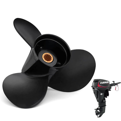 Aluminum Boat Propeller Upgrade For Johnson Evinrude 15 35HP 14 Spline 10.1 Inch Diameter 13 Inch Pitch 3 Blade Right Hand