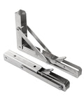 Beefy Stainless Steel Foldable Triangular Bracket Set 2 Pack Wall Mount Table Shelf DIY Kit 8 To 20 Inch Adjustable Support