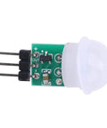 Mini Infrared Motion Sensor Module AM312 For DIY Projects, small green PCB with white dome lens and 3 pins