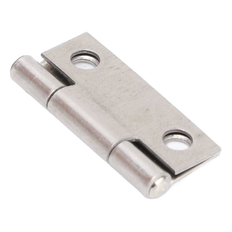 Close-up of a single piece from the Ten Pack 1 Inch Stainless Steel Butt Hinges 304 Grade Four Hole Foldable for Marine Boxes and Cabinets