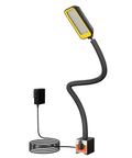 Hella Bright Led Machine Work Light With Rock Solid Magnetic Base And Flexible Gooseneck Shaft, black and yellow, for CNC and lathe use.