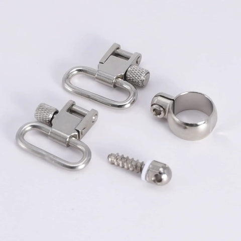 1 Inch Quick Detach Sling Swivels and Split Band Magazine Tube Adapter Kit for 0.645 to 0.660 Inch Tubes, Silver