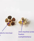 12mm Five Blade Plum Brass Left Hand Propeller For RC Sailboats With 1.5 To 2mm Shaft Hole And 4mm Hub CCW Rotation Easy Glue Or Screw Mount