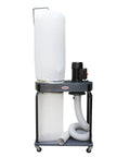 Heavy Duty Woodworking Dust Collector With 1350W Motor And 5650 CFM Airflow on wheeled base for cleaner shop use.