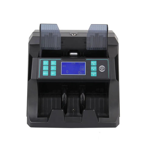 Slick Multi Currency Cash Computer With Bright Lcd Screen And Smart Uv Detection For Eur And Gbp Notes view from the top showcasing controls.