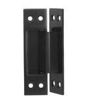 Heavy Duty Door Catch Latches With Adjustable Tension Roller Catch for quiet smooth operation, black metal, close-up view.