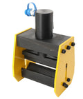 Heavy Duty 20T Hydraulic Busbar Bender For Copper And Aluminum, black and yellow metal tool with hydraulic cylinder.