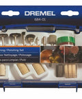 Nitty Gritty 20 Piece Rotary Tool Accessory Cleaning Kit With Rugged Case showcasing polishing wheels and felt discs.