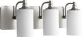 Celeste Collection Three Light Vanity Fixture In Satin Nickel, LED Compatible, 24.5 Inch Wide, Transitional Bathroom Light