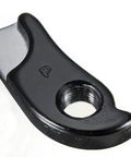 Close-up of black aluminum Rear Derailleur Hanger Replacement For Mountain And Road Bikes Compatible With GT Aggressor Avalanche KHS