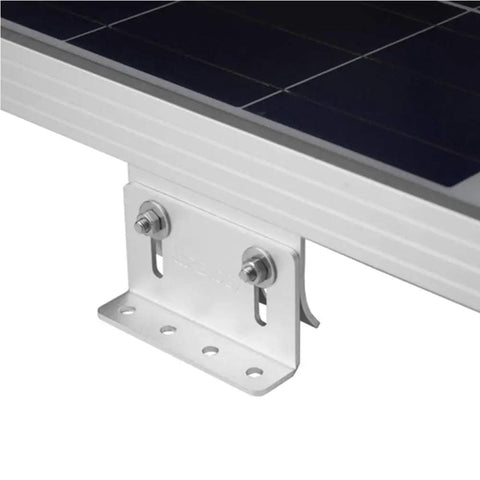 Curved Z Mounting Brackets Set Of 4 For Solar Panels, Built For RVs, Boats, Roofs And Off Grid Installations, Handles Irregular Surfaces Up To 30 Degrees, Aluminum Body With Stainless Steel Hardware, Easy Install And Durable bracket close-up
