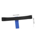 Black Neoprene Scuba Tank Holder Band with blue strap, dimensions shown, for Decompression Tanks Must Have Dive Gear Retention Strap Secure Fit