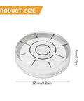 for spirit Bubble Level, clear acrylic design, measuring 32mm in diameter and 7mm thick, perfect for accurate leveling tasks.