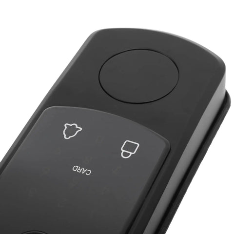 Keyless Smart Lock With Biometric Fingerprint Reader And Push Button Code Plus Rfid Card Access control panel detail