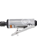 Top Tier 25000 Rpm Air Die Grinder Kit With Quick Chuck And 16 Piece Set side view showing metallic body and throttle lever.