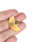 Gold Stainless Steel Automatic Hammer Oscillating Weight Watch Rotor for Precision Watch Repair held in hand.