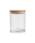 Top Shelf Airtight Glass Storage Jars 320 Milliliters With Durable Sealed Lids For Coffee Beans Tea Nuts Candy And Spices To Keep Your Pantry Stash Fresh And Organized, clear glass jar with bamboo lid.