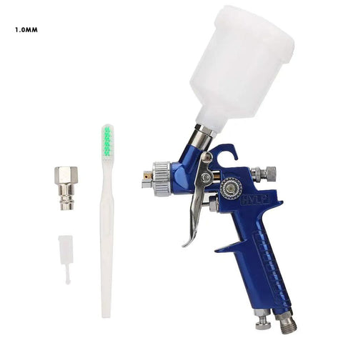 High Performance Pneumatic HVLP Gravity Feed Oil Paint Sprayer 1.0mm nozzle with cleaning brush for precise application