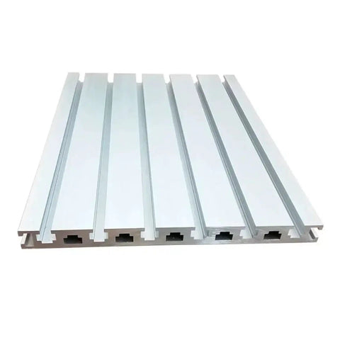 Hella Tough Anodized Aluminum Extrusion Profile 20X240Mm T Channel Rail For 3D Printers Cnc Routers And Custom Maker Builds 500Mm Length Single Piece, top view of multiple aluminum rails.