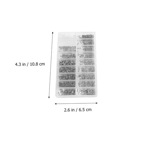 1000 Piece Stainless Steel Miniature Screws Kit For Glasses Phones Watches And Eyewear With Screwdriver And Tweezers Included All In One Assorted Sizes Rust Resistant Easy Install Go To Repair Set in plastic compartment box